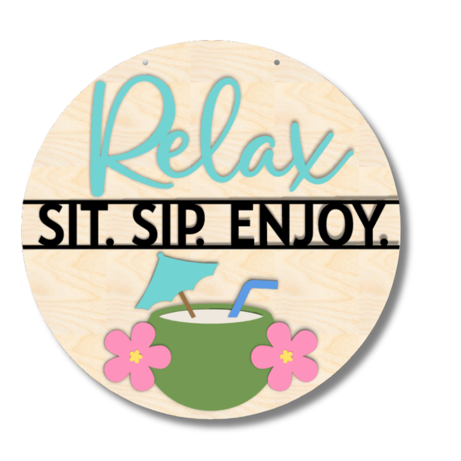 DIY Wood Door Sign Kit – Paint Your Own 'Relax, Sit, Sip, Enjoy' Sign
