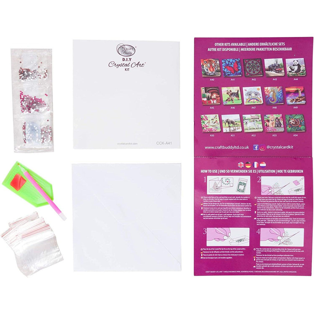 Happy Hedgehogs Crystal Art Card Kit Craft Buddy